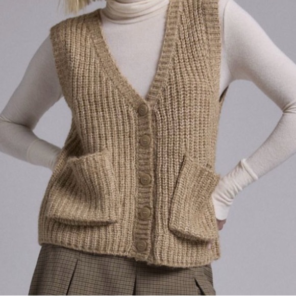 Urban Outfitters Sweaters - Urban Outfitters Tan V-Neck Sweater Vest